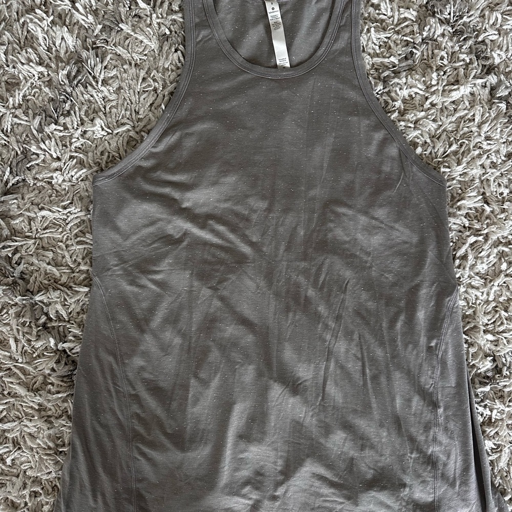 Lululemon Gray & White Tie Back Tank Top